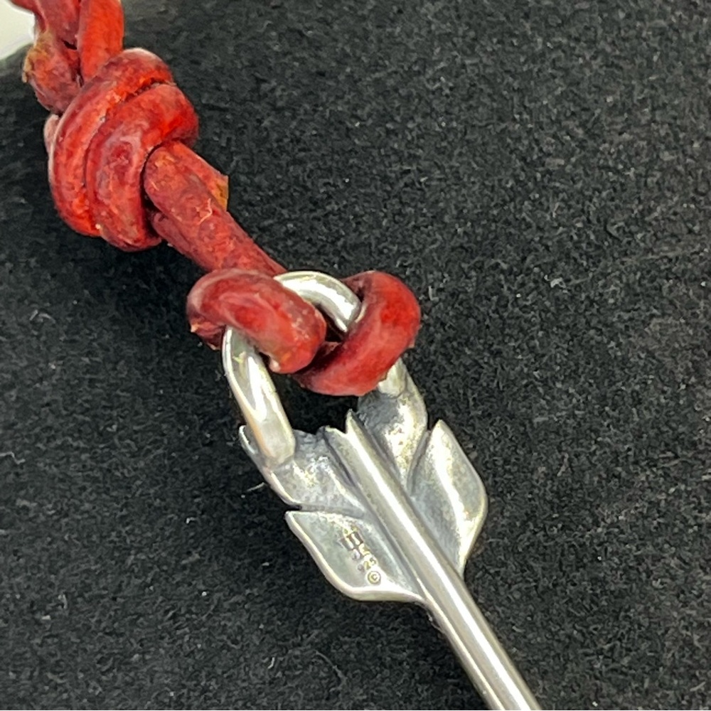 James Avery Soaring Arrow‎ Red Leather Bracelet Retired - Picture 3 of 6